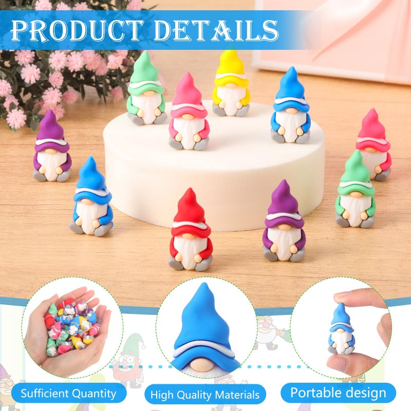 DoubleFill 30 Pcs Mini Gnomes Figurines Tiny Fairy Rubber Gnomes Statue Garden Bulk for Goody Bag Stuffers Filler Party Favors Gifts Decor Dwarf Statues Garden Dollhouse Micro Landscape Accessories - Image 3