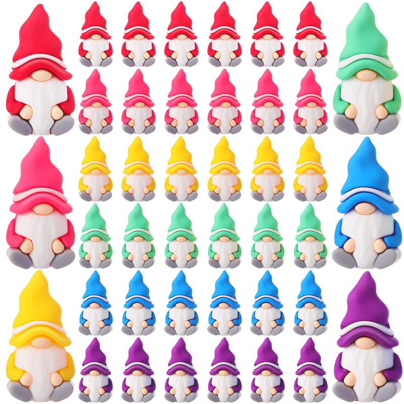 DoubleFill 30 Pcs Mini Gnomes Figurines Tiny Fairy Rubber Gnomes Statue Garden Bulk for Goody Bag Stuffers Filler Party Favors Gifts Decor Dwarf Statues Garden Dollhouse Micro Landscape Accessories - Image 1