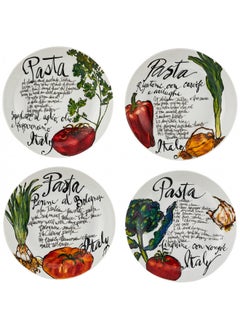 Rosanna Pasta Italiana Pasta Bowls Set of 4,White, 8.25"