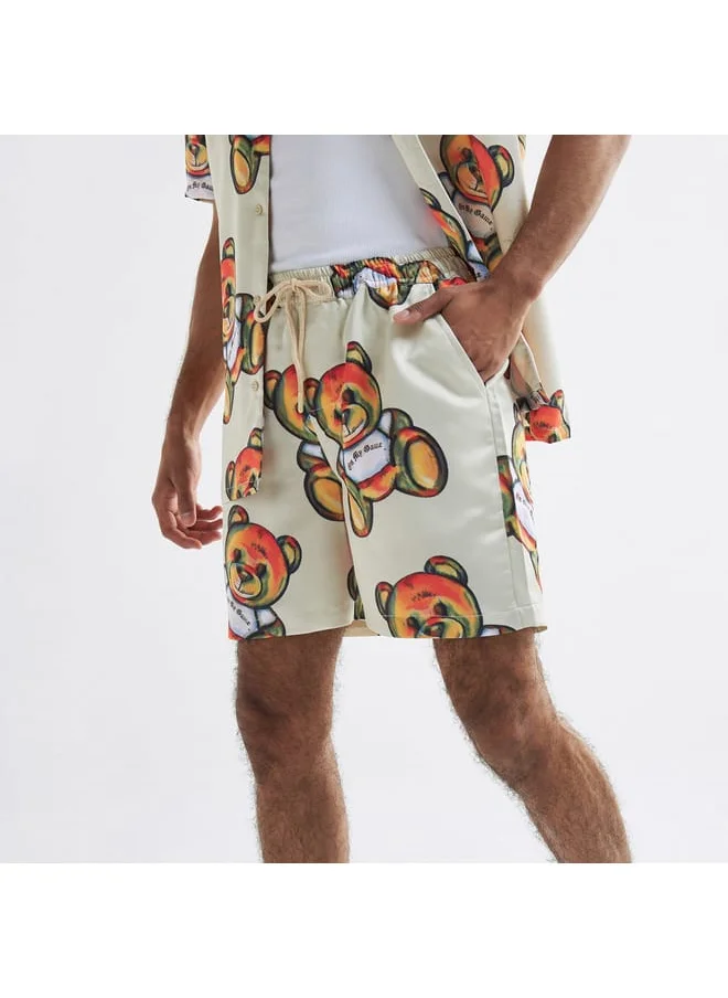 FAV Printed Satin Lounge Shorts