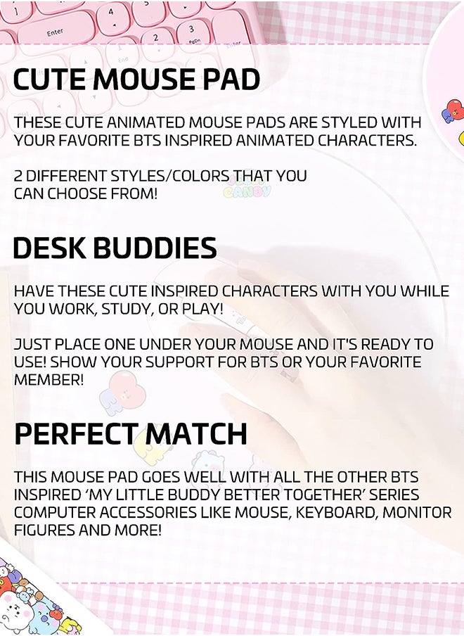 BT21 - Inspired Characters Mouse Pads Jelly Candy Edition, All Seven Characters with Their Own Cute Design - Image 1