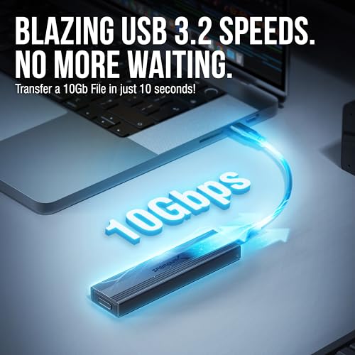 SABRENT USB 3.2 10Gbps Type C Tool Free NVMe External Enclosure Case for M.2 PCIe NVMe and SATA SSDs (EC-SNVE) - Image 2
