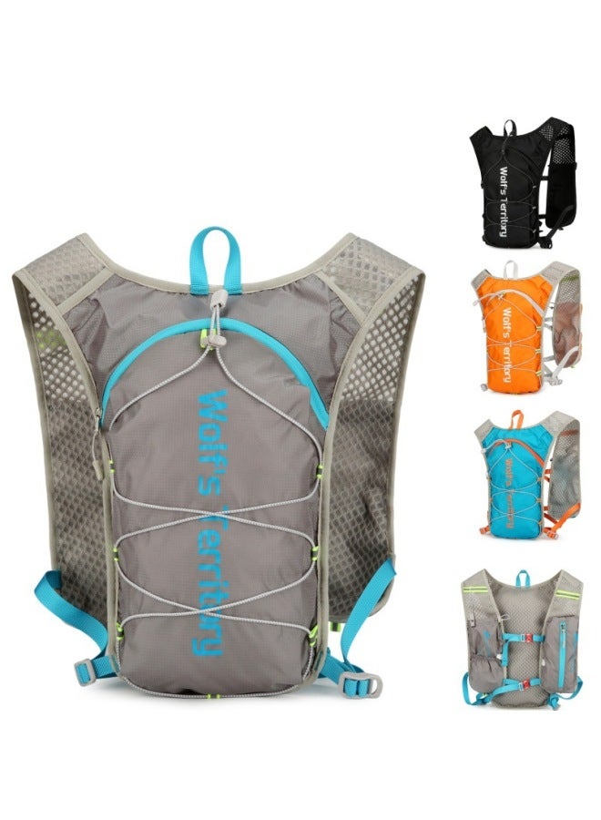 Style Lightweight Outdoor Cycling Bag Multifunctional Waterproof Sports Water Bag Breathable Hiking Off-road Running Vest Backpack-Color:Gray  - Image 2