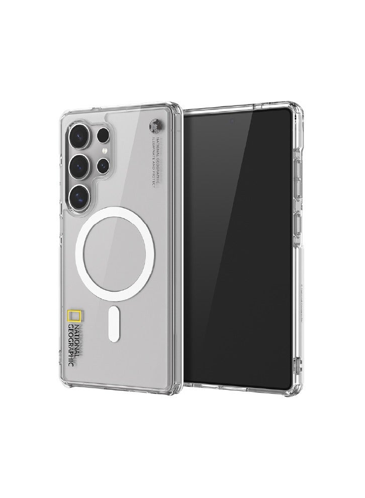 NATIONAL GEOGRAPHIC حافظة ناتشونال جيوغرافيك ماغسيف القوية الشفافة لجالاكسي S25 ألترا - شفافة - Image 1