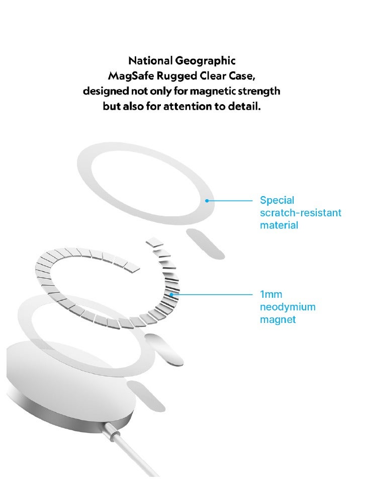NATIONAL GEOGRAPHIC حافظة ناتشونال جيوغرافيك ماغسيف القوية الشفافة لجالاكسي S25 ألترا - شفافة - Image 5