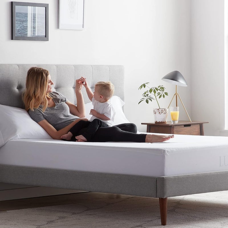 LUCID Premium Rayon Bamboo Jersey Mattress Protector - Ultra Soft - Waterproof - Low Noise - 140 x 200 cm - Image 5