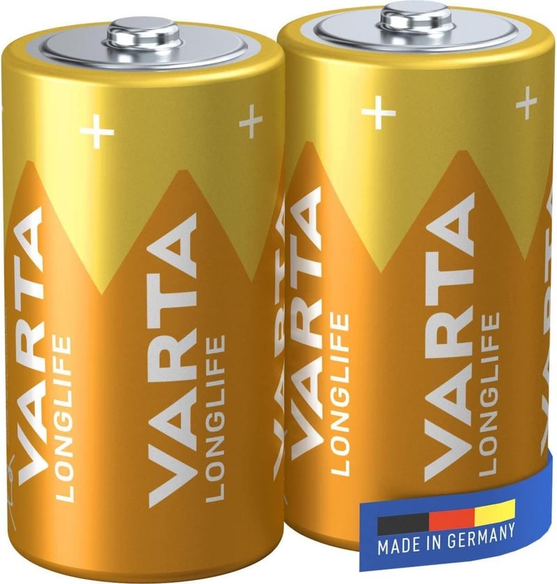 VARTA Longlife C Batteries | Long-Lasting Power for Clocks Radios Toys | 10 Years Storage Life | Premium German Quality | Innovative Cell Design for Reliable Low-Drain Performance | Pack of 2 - Image 2