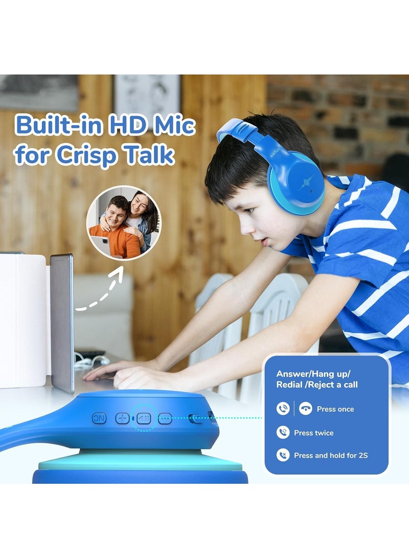 إيرفن سماعات EarFun K4 بلوتوث للأطفال، سماعات لاسلكية بإضاءة LED، محدد مستوى صوت 74/85/94 ديسيبل للحماية، ميكروفون مدمج، وقت تشغيل يصل إلى 90 ساعة، Bluetooth 5.4، تصميم فوق الأذن مناسب للآيباد والتابلت والكمبيوتر والسفر والمدرسة. - Image 5