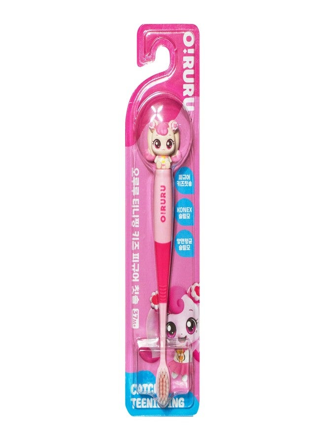 GIANANO Catch Teenieping Character Compact Head Toothbrush, Soft bristles & Easy to Hold Toothbrush, 하츄핑 - Image 1