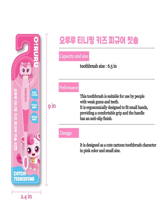 GIANANO Catch Teenieping Character Compact Head Toothbrush, Soft bristles & Easy to Hold Toothbrush, 하츄핑 - Image 4