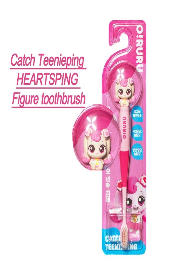 GIANANO Catch Teenieping Character Compact Head Toothbrush, Soft bristles & Easy to Hold Toothbrush, 하츄핑 - Image 2