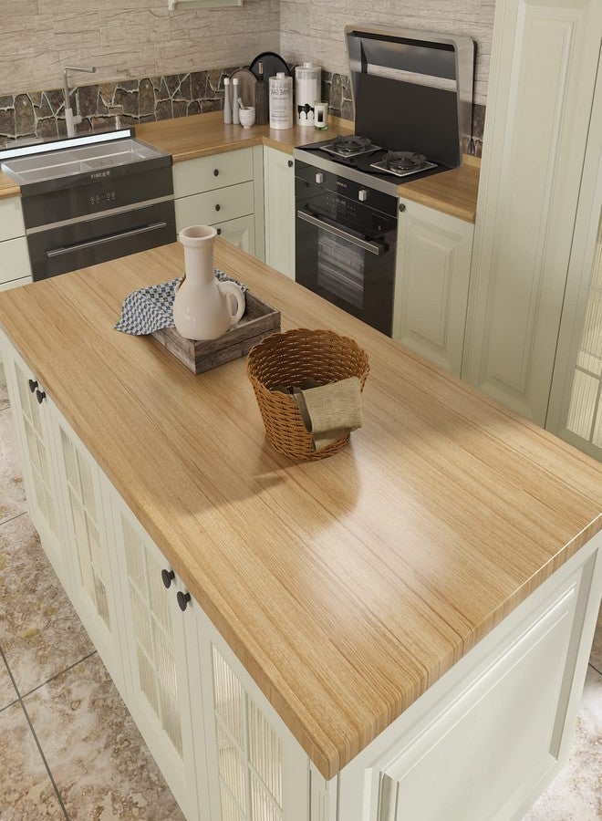 CRE8TIVE Brown Wood Contact Paper 24"x118" Wide Self Adhesive Wood Grain Peel and Stick Wallpaper Waterproof Thickened Faux Wood Vinyl Wrap Textured for Kitchen Countertops Cabinets Dresser Furniture - Image 4