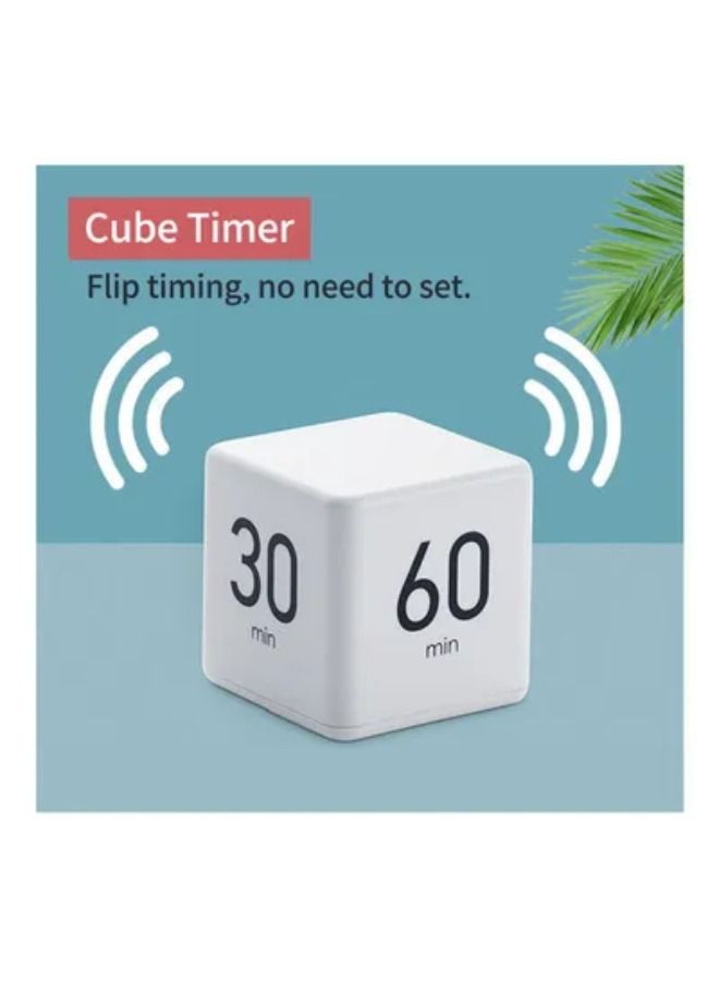 Portable Cube Kitchen Timer Countdown Alarm 1-3-5-10 Minutes Flip Timing with Digital Display