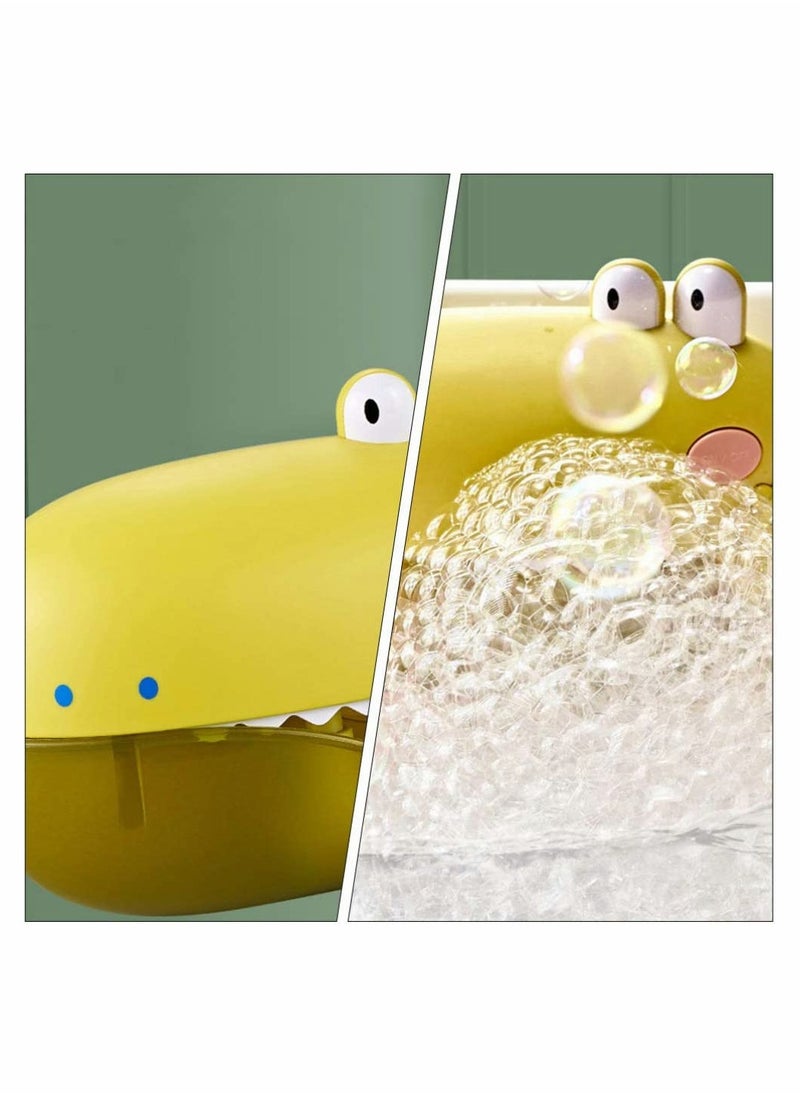 SYOSI - Bubble Bath Toy Bath Toys Automatically Bubbles Baby Bath Toys Baby Bubble Machine for Tub and Plays 12 Childrens Songs Cute Dinosaur Bathtub Toys Bubble Maker, Green - Image 1