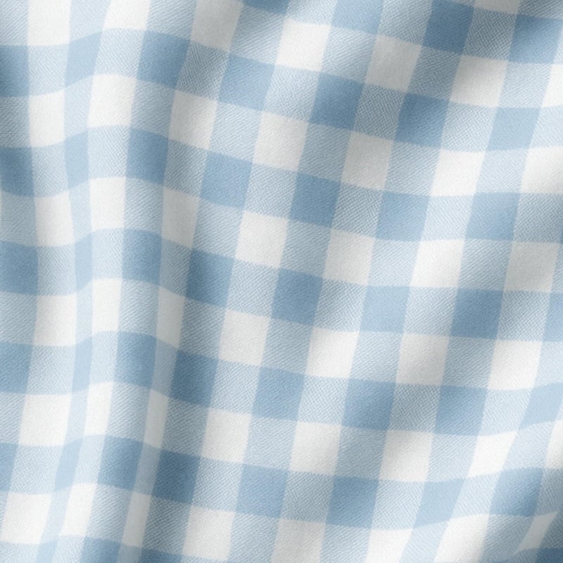 Butterblu Frankie Fitted Crib Sheet 100% Organic Cotton for Baby & Toddler Mattress, Breathable for Boys & Girls, Blue Check, One Size - Image 3