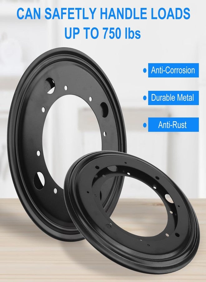 GENHAKON 9 PCS 8 Inch Black Lazy Susan Turntable Bearing Plate, Easy Installation, Solid Metal Construction, for Home and Industrial - Image 4