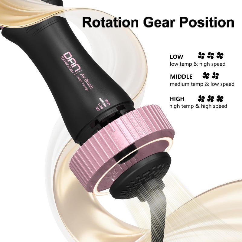 DAN Technology DAN (100V-240V) Auto Dual Voltage Hair Dryer Brush,Travel Hair Dryer Brush with Multi-Function Plug Adapter,Mini Blow Dryer Brush for Home and International Travel - Image 3