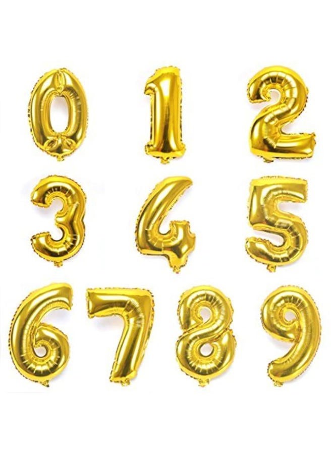 Simple polymer 41cm Gold 0-9 Number Balloons Foil Balloons Mylar Balloons for Party Decorations Party Supplies - Image 1