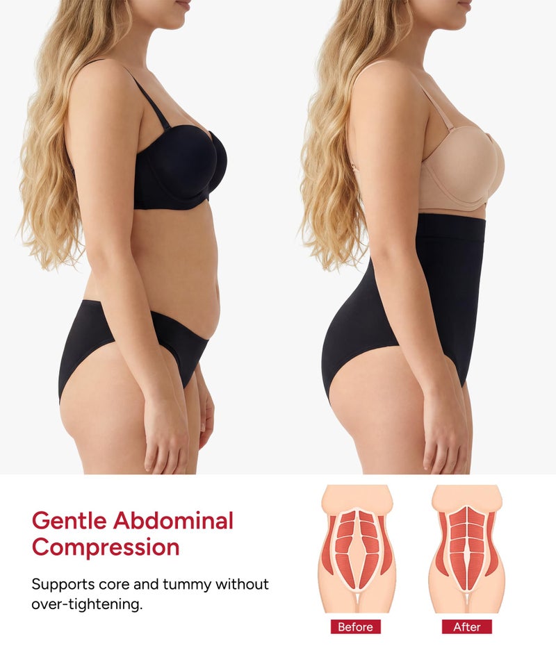 Nebility Tummy Control Shapewear Panties for Women - High-Waist Postpartum Shapewear Brief Body Shaper Girdle Butt Lift Black - Image 5