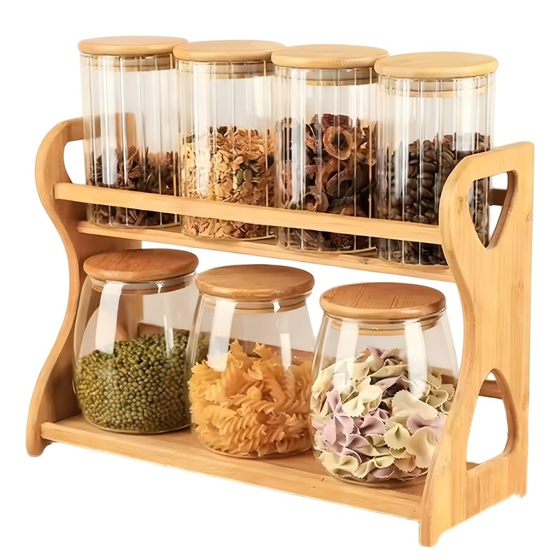 Bamboo Multi-Tier Spice Rack Cabinet Organizer – 2 Tier Shelving for Kitchen Cabinets, Cupboards And Pantries (No Jars/Bottles Included) - Image 2
