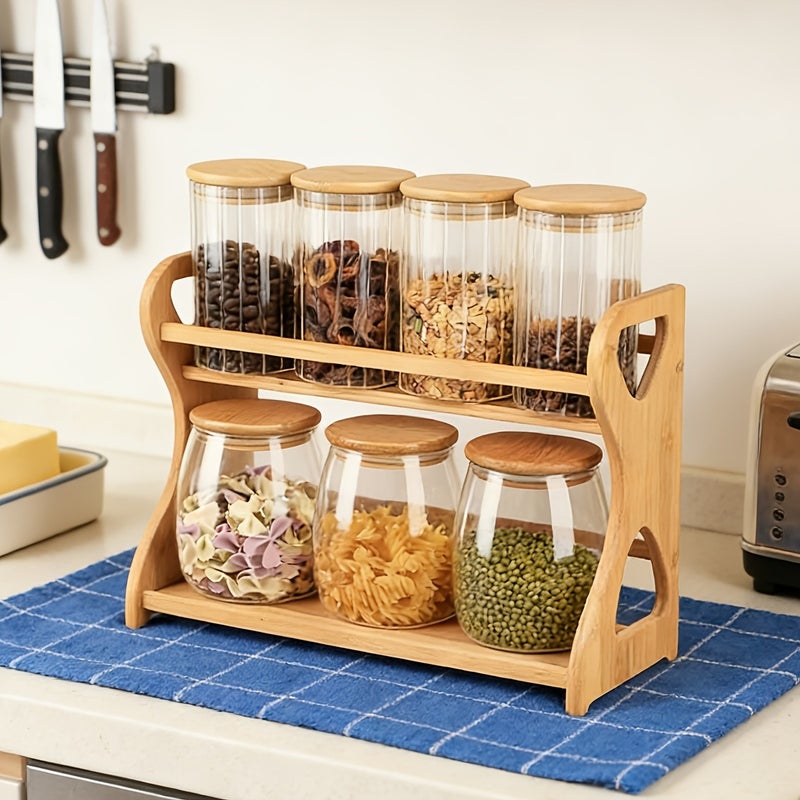 Bamboo Multi-Tier Spice Rack Cabinet Organizer – 2 Tier Shelving for Kitchen Cabinets, Cupboards And Pantries (No Jars/Bottles Included) - Image 3