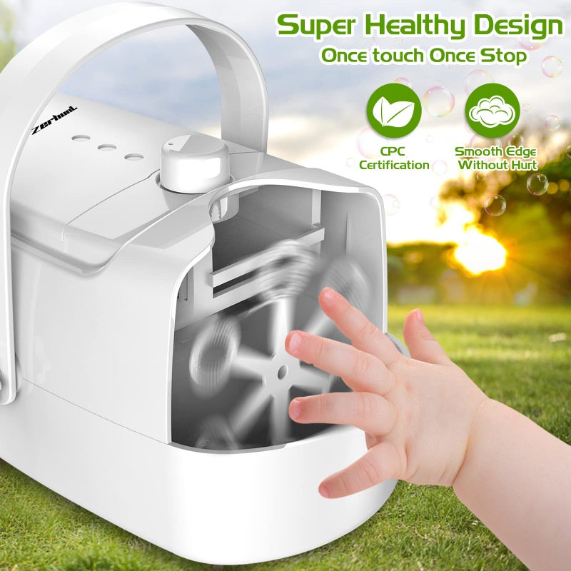 Zerhunt Bubble Machine Durable Automatic Bubble Blower, 18000+ Big Bubbles Per Minute Bubbles for Kids Toddlers Bubble Maker Operated by Plugin or Batteries Bubble Toys for Indoor Outdoor Birthday Party - Image 4