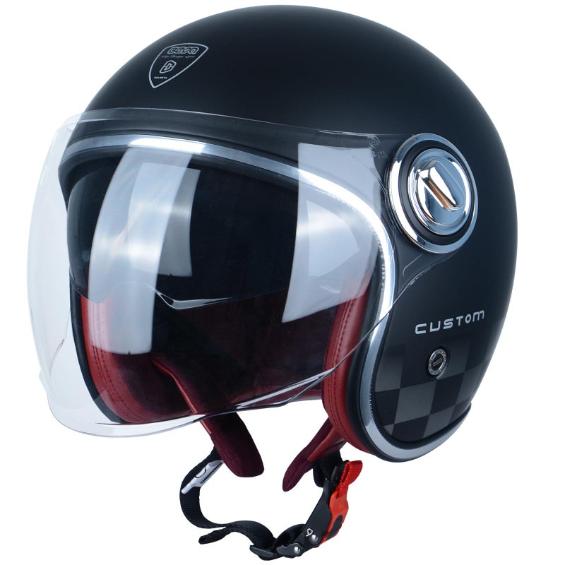 BEON Open Face Motorcycle Helmet for Adults DOT ApprovedMoped 34 Half Vespa Vintage Helmet with Dual Visors for Men and Women - Image 2