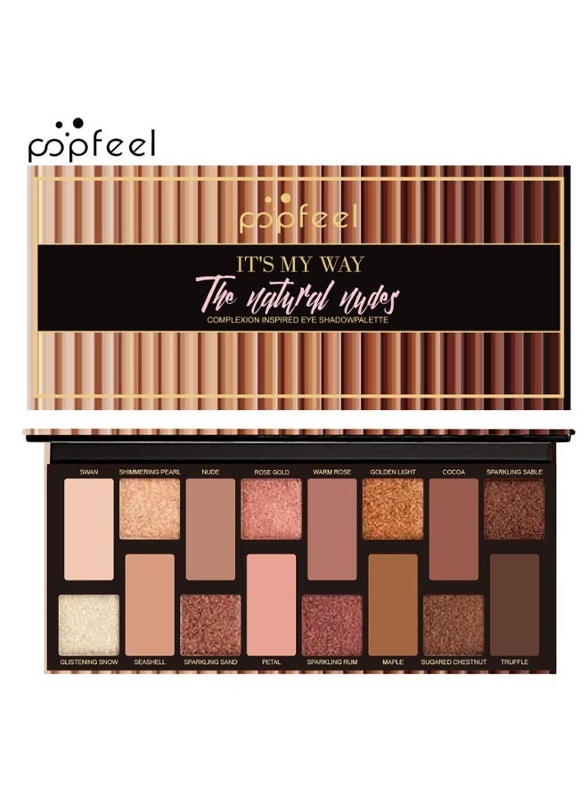 popfeel Gift for Eyeshadow Palette Organic Eyeshadow 16 Colors Highly Pigmented Eyeshadow Metallic Colorful Eyeshadow Palette Long Lasting Nude Eyeshadow Shimmer Palette  - Image 3