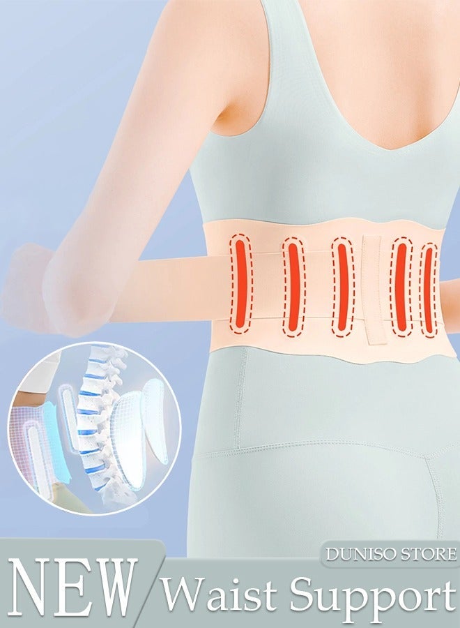 DUNISO Waist Support Belt for Lower Back Pain Relief Sciatica, Scoliosis, Herniated Disc, Breathable Back Support Belt for Women Men, Adjustable Lumbar Support Brace Body Shape Waist Trainer - Image 1
