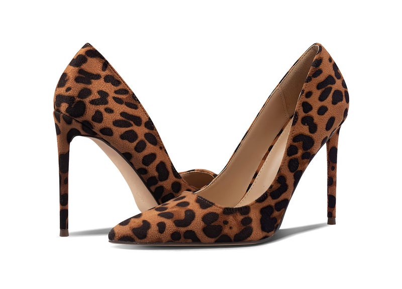 Carcuume Women's Pumps Slip On High Heels with Pointed Toe 4.1 Inch Stiletto Bridal Party Dress Heels for Casual,Leopard Su,8,S1 - Image 5