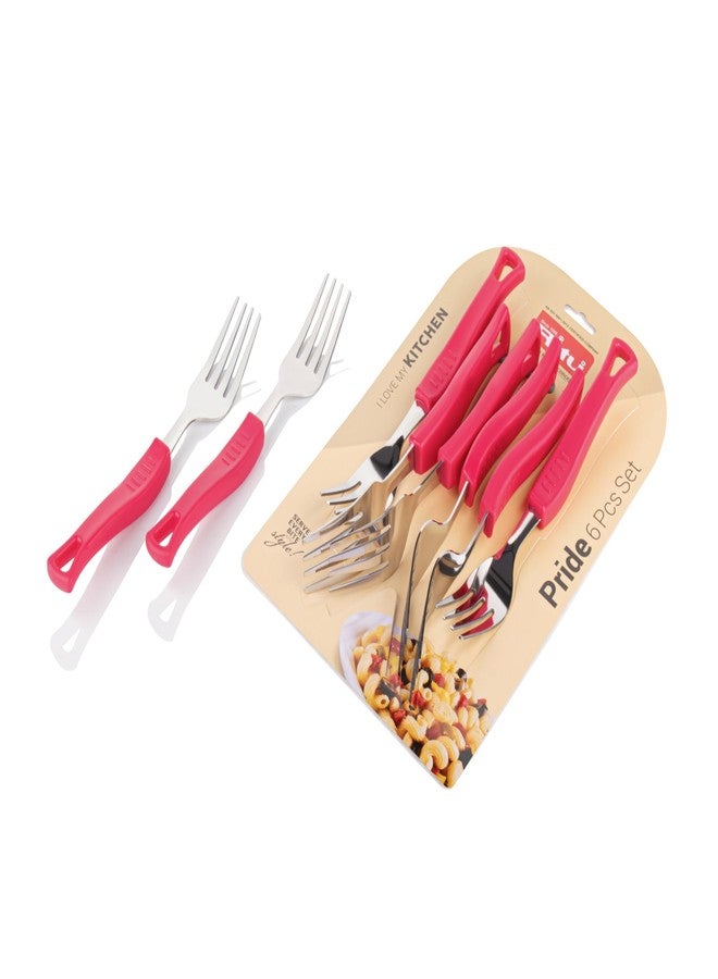 RITU Pride Fruit Fork Spoon Set 6 Pcs Stainless Steel Mini Forks and Spoons Reusable Cutlery Compact Durable for Fruits Snacks Desserts Lunchbox Daily Use Office Parties Home Gift Kitchen Tableware - Image 1