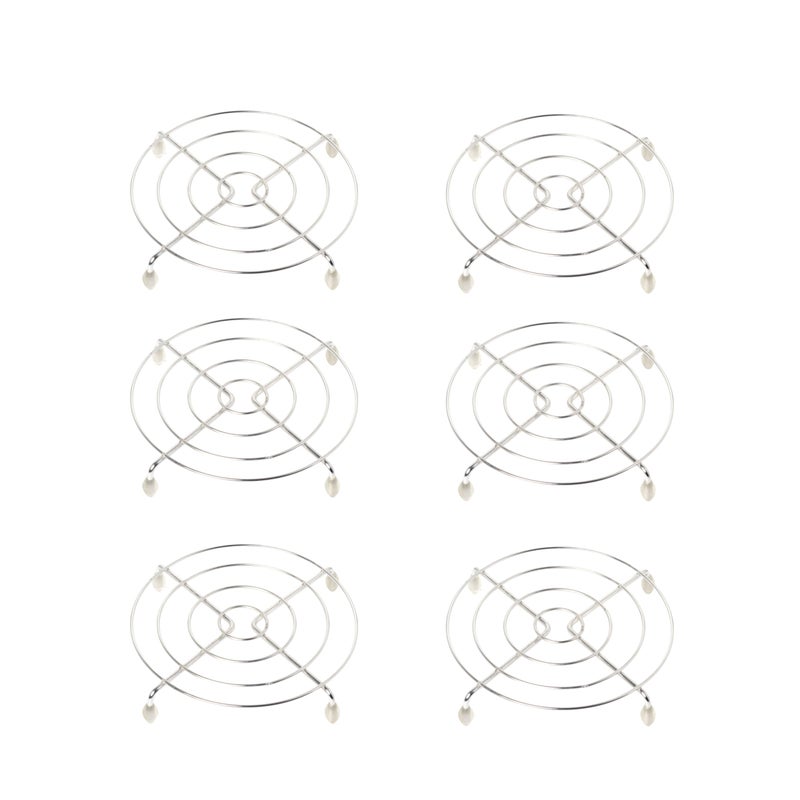 Embassy Stainless Steel Trivet/Hot Pot Stand for Kitchen, Round | Size - 14.5 cm | Pack of 6 | Heat Resistant Trivet | Cooker/Vessel Stands | Dining Table Stands for Hot Dishes - Image 5