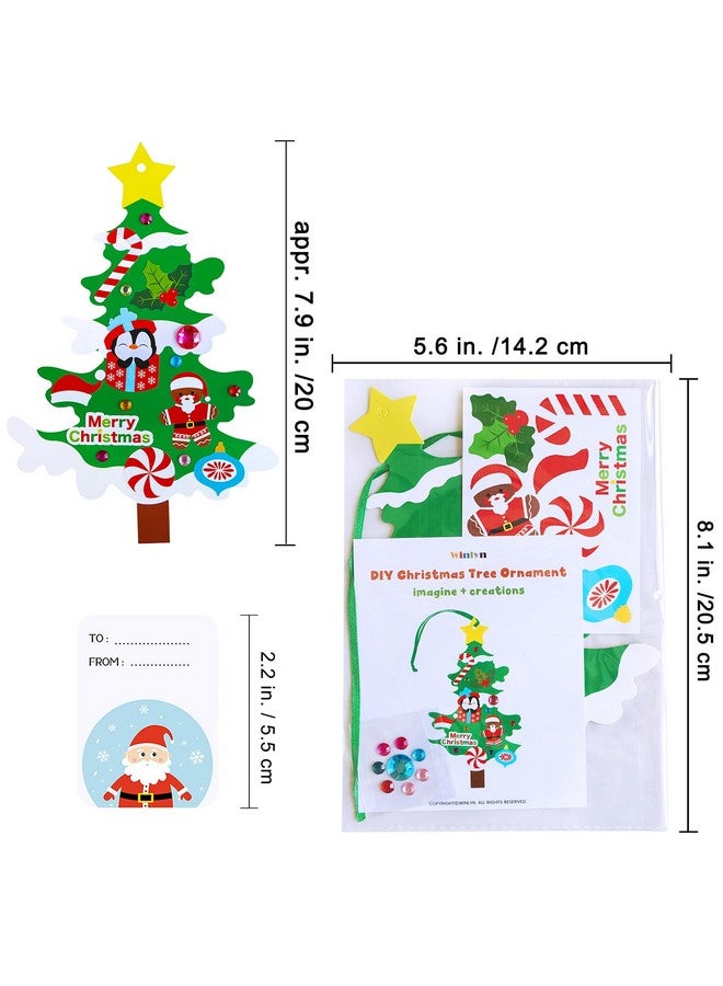 Winlyn 48 Sets Christmas Tree Ornaments Decorations Art Sets Diy Christmas Craft Kits Winter Crafts Pine Tree Snowman Snowflake Santa Xmas Stickers For Kids Holiday Classroom Activities Party Favors - Image 2