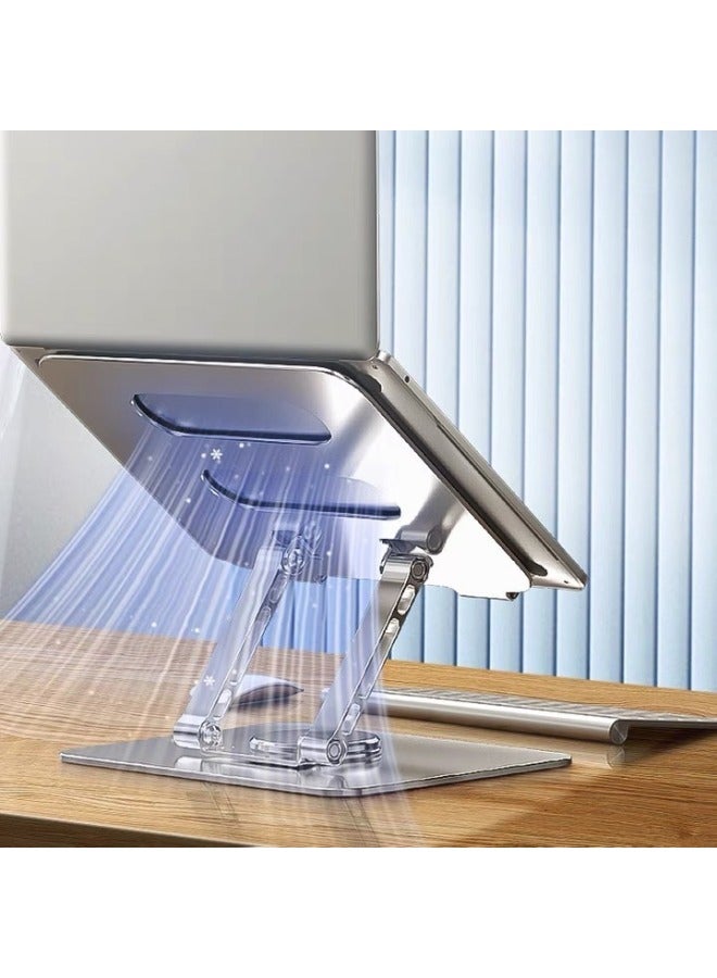 Notebook Stand Desktop 360-degree Rotating Heightening Base Office Game Cooling Stand Projector Computer Stand-Color:D088 Rotating Laptop Stand: Silver Upgraded Weighted Version - Image 3