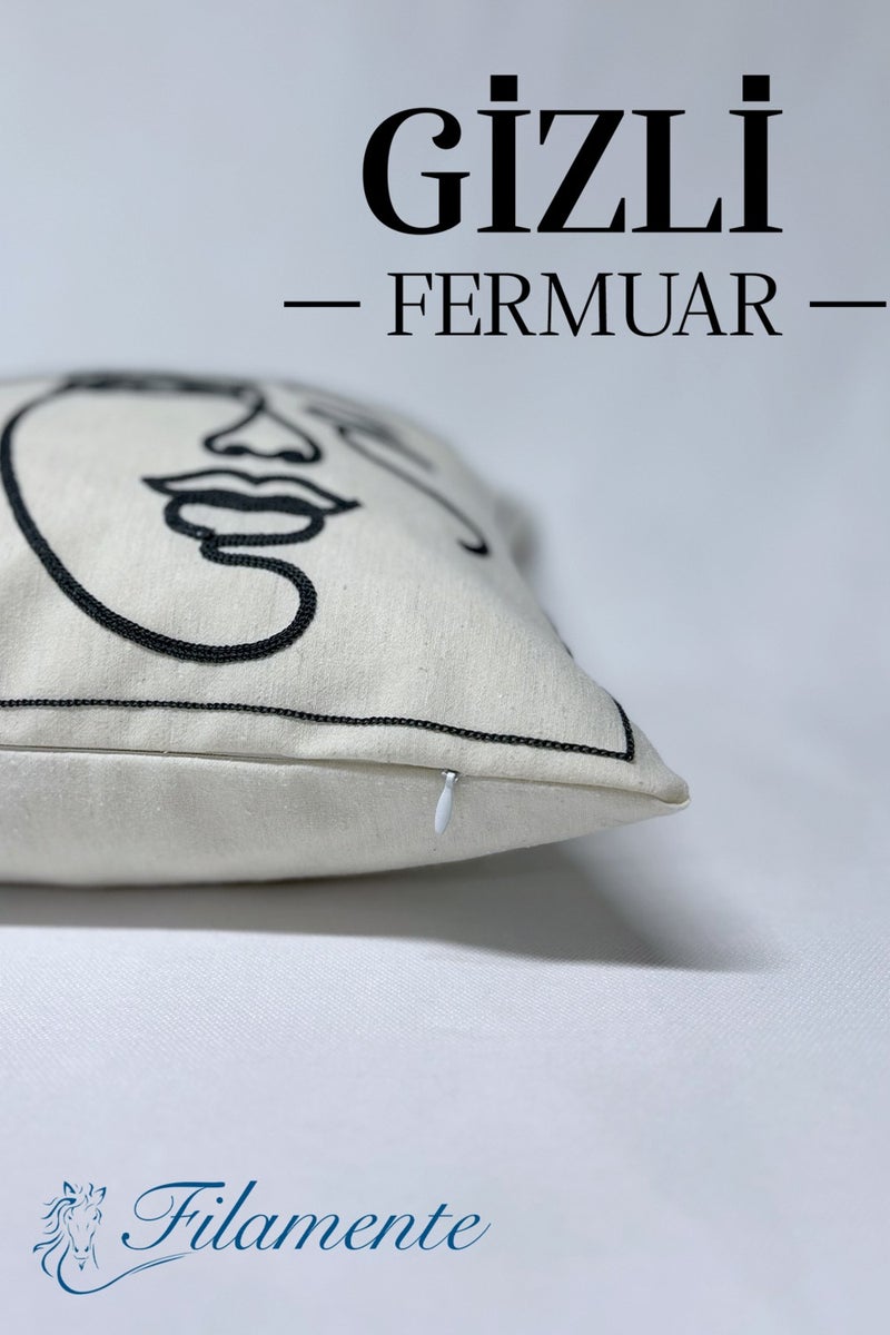Filamente Set of 2 Special Design Real Punch Punch Pattern Bohemian Cushion Cover Beige  - Image 3