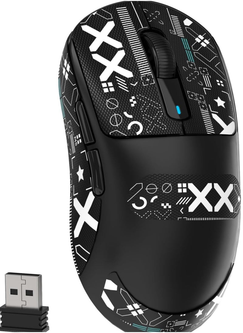 Attack Shark X3 Wireless Gaming Mouse, 49g Ultralight, PixArt PAW3395 26000 DPI, Bluetooth/2.4Ghz /Wired Tri-Mode, 200Hrs Rechargeable Battery, Kailh GM8.0 Switch for MAC/Win - Black&Tape  - Image 1
