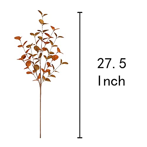 VGIA 6 Pcs Fall Eucalyptus Leaves Artificial Eucalyptus Stems Fall Leaf Spray Autumn Leaves Fall Decorations for Home Floral Arrangement - Image 2
