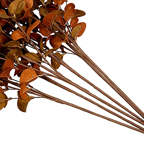 VGIA 6 Pcs Fall Eucalyptus Leaves Artificial Eucalyptus Stems Fall Leaf Spray Autumn Leaves Fall Decorations for Home Floral Arrangement - Image 5