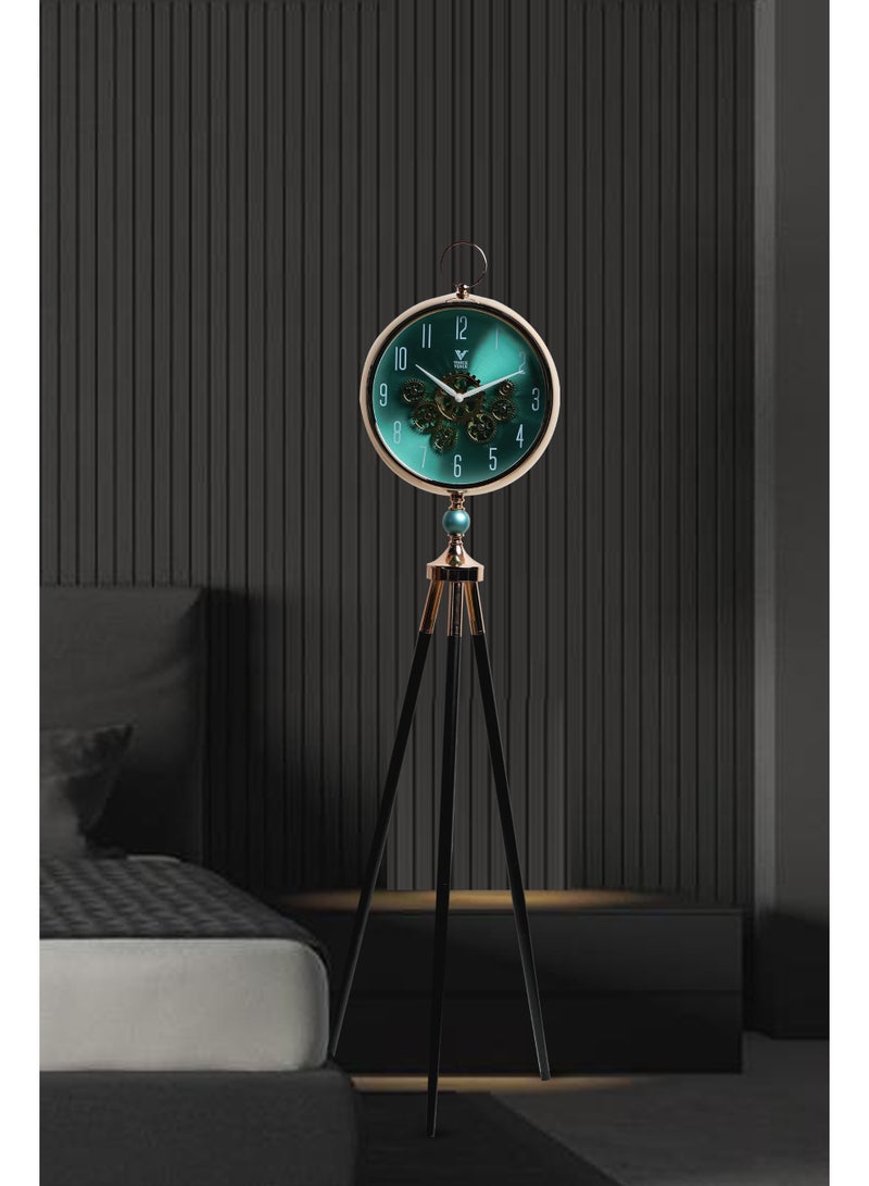VOGUE VENUE Premium Vintage Tripod Floor Clock | Adjustable Wooden Stand | Antique Style Decorative Standing Clock for Living Room, Office & Home Décor - Image 3