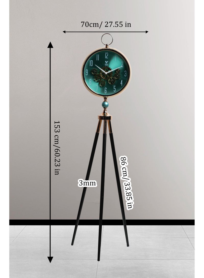VOGUE VENUE Premium Vintage Tripod Floor Clock | Adjustable Wooden Stand | Antique Style Decorative Standing Clock for Living Room, Office & Home Décor - Image 4