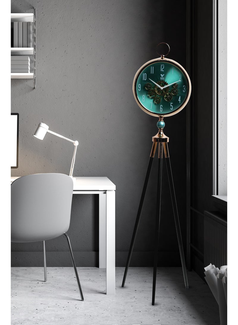 VOGUE VENUE Premium Vintage Tripod Floor Clock | Adjustable Wooden Stand | Antique Style Decorative Standing Clock for Living Room, Office & Home Décor - Image 2