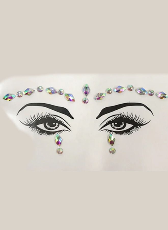 Luminous Mermaid Princess Face Gems Crystal Sticker - Image 1