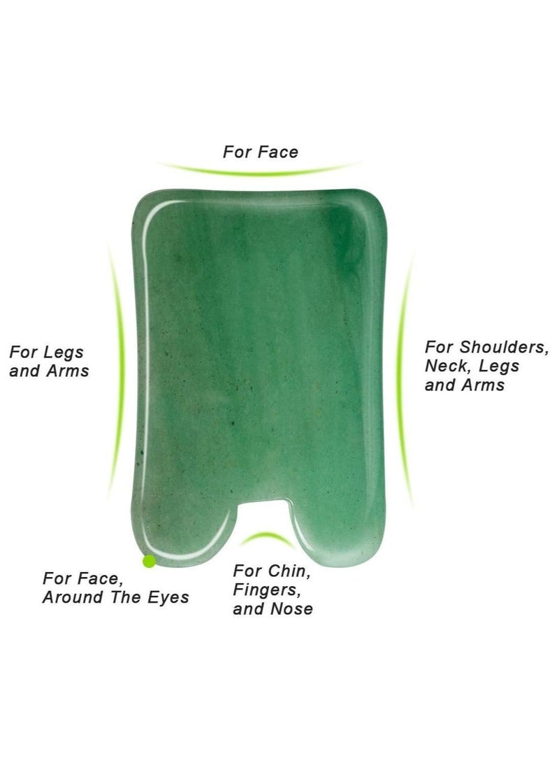 Generic 1 pcs Scraping Massage Tool, Facial Tool Natural Jade Stone Message Board for Body, Neck, Face(Green)  - Image 3
