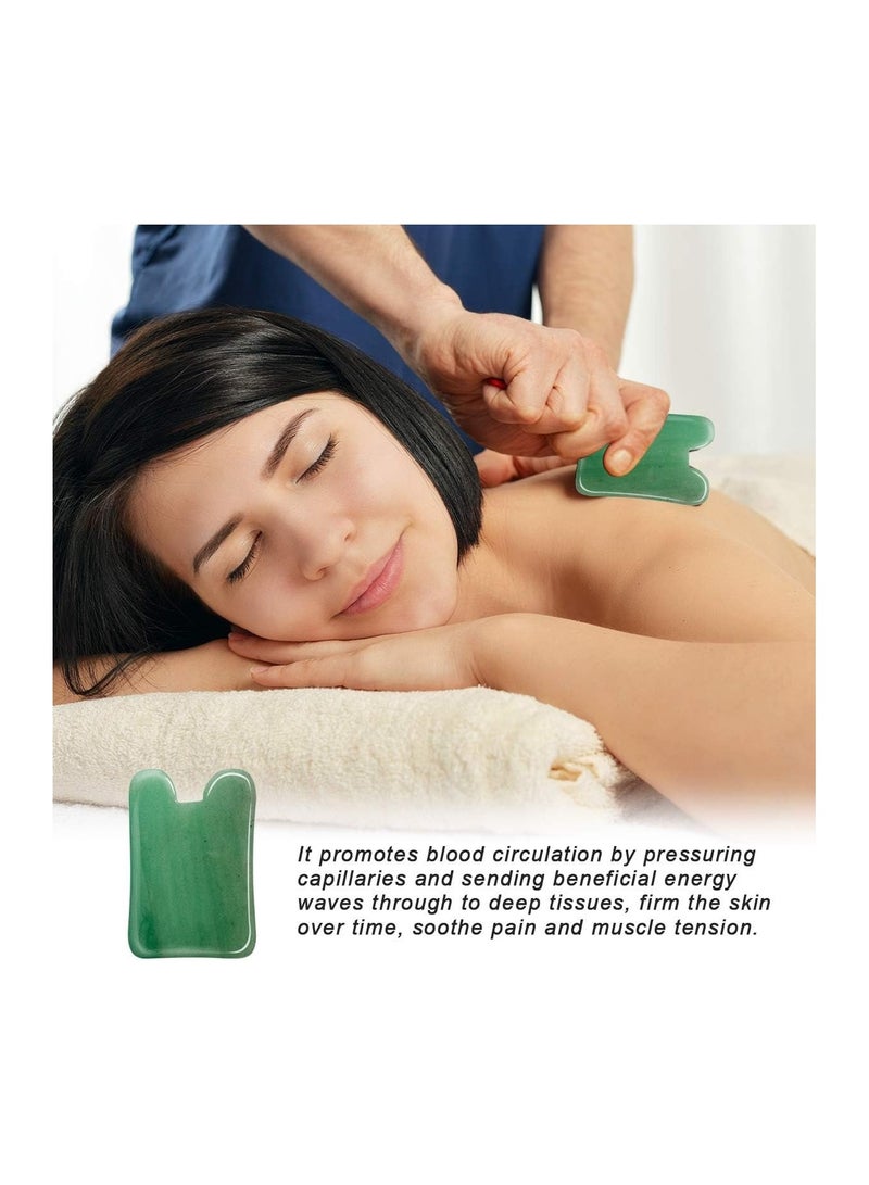 Generic 1 pcs Scraping Massage Tool, Facial Tool Natural Jade Stone Message Board for Body, Neck, Face(Green)  - Image 5