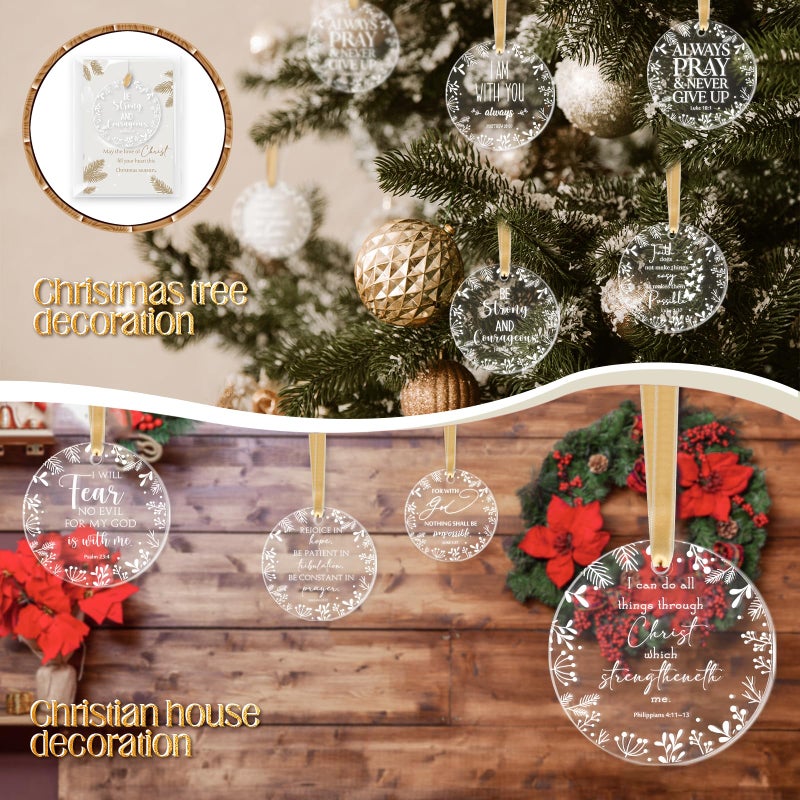 Barydat 30 يضع الهدايا الدينية الدينية أكريليك الشجرة الشجرة الحلي الحزبية المسيحية الحزب يفضل الله أناجيل البوبور في الهدايا السائبة الالتزامات المسيحية اللطيفة تقدم للنساء الأخوات الأسرة - Image 5