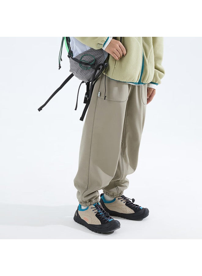 Mipoo 25 Autumn Winter New Children's Warm Windproof Jogger Pants Apricot 150cm - Image 4