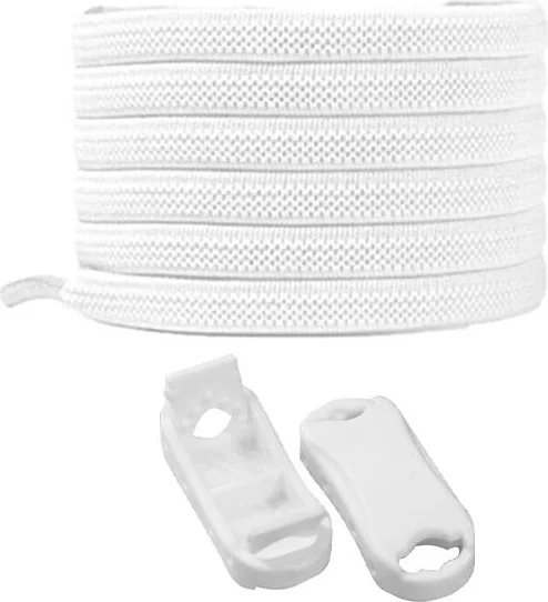 Dopar Practical Flat Elastic Shoelaces Click and Drop 100 cm White