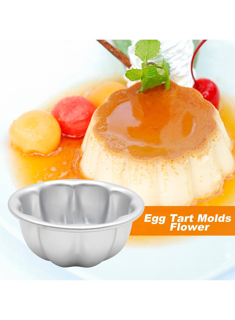 Bukela Halal-Certified Cake Mold 6 Pcs: Aluminum Alloy Non-Stick Cake Pan for Family Baking | Flower Shape Tartlet Maker 9.5x4cm Standard Size Dessert Cups - Image 3