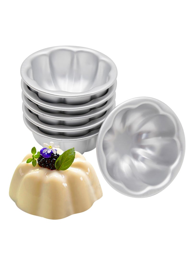 Bukela Halal-Certified Cake Mold 6 Pcs: Aluminum Alloy Non-Stick Cake Pan for Family Baking | Flower Shape Tartlet Maker 9.5x4cm Standard Size Dessert Cups - Image 4