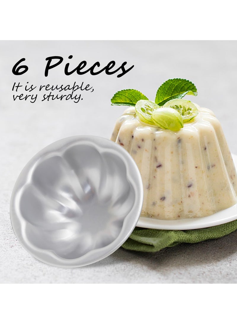 Bukela Halal-Certified Cake Mold 6 Pcs: Aluminum Alloy Non-Stick Cake Pan for Family Baking | Flower Shape Tartlet Maker 9.5x4cm Standard Size Dessert Cups - Image 5